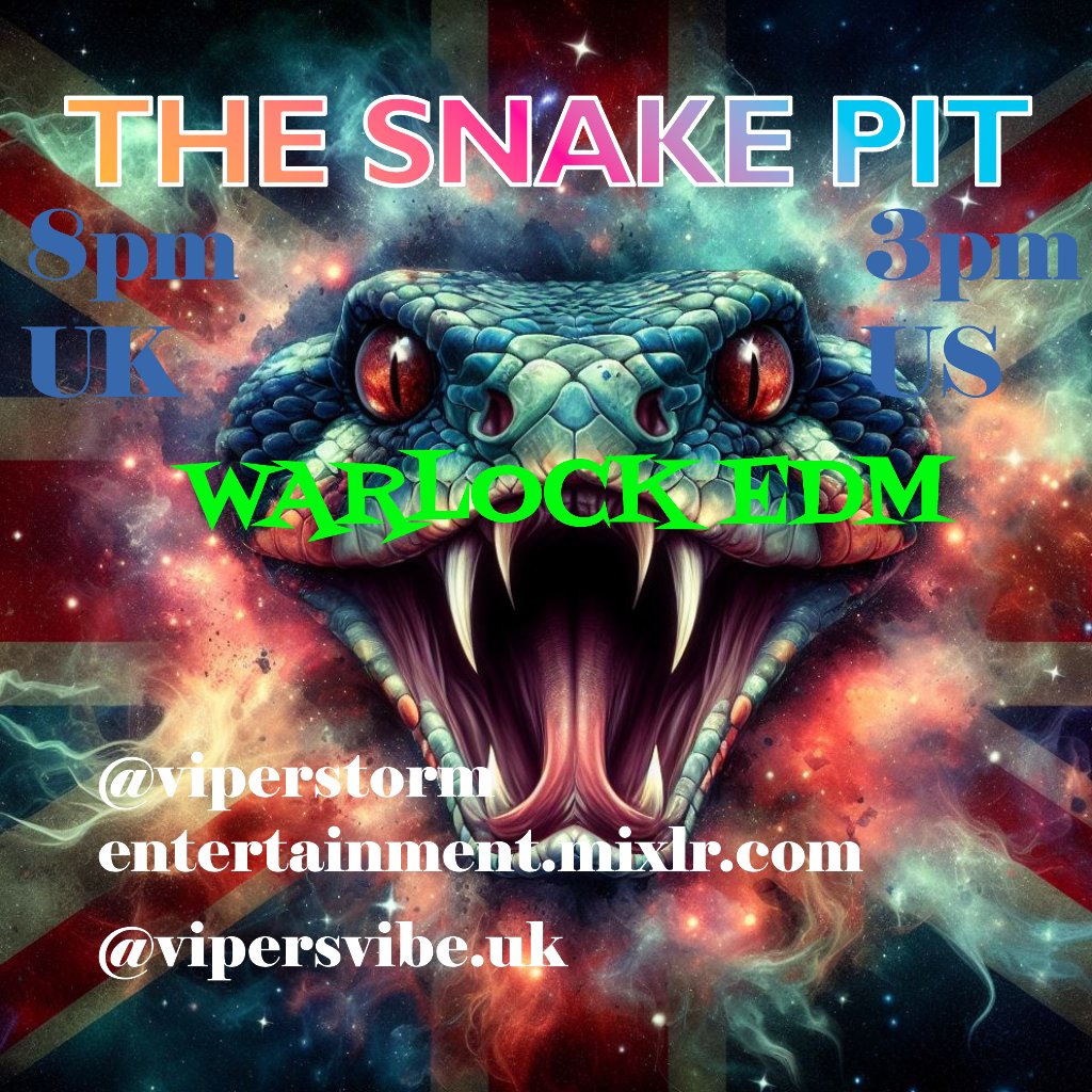 Join The Sinister Minister for more Warlock EDM produced by Viper Tomorrow! 8pm UK 3pm US! Listen at viperstorm-entertainment.mixlr.com or through the website vipersvibe.uk R Rated 18+ Entertainment! Experience The Energy & Feel Those Good Vibez #energizing #feelgoodmusic