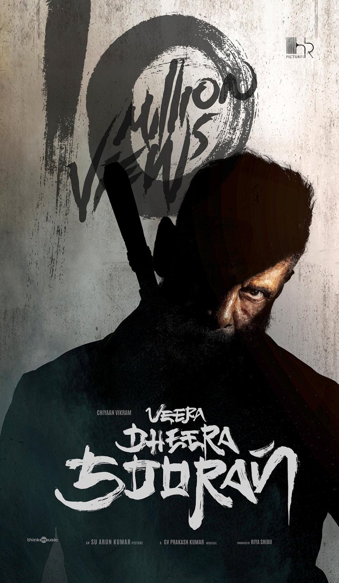#ChiyaanVikram's #VeeraDheeraSooran Title Glimpse Bangs 10M+ Views 💥🔥.. Poster merattuthu 👌🏼 📎 youtu.be/0utMPC7YxDM?si…