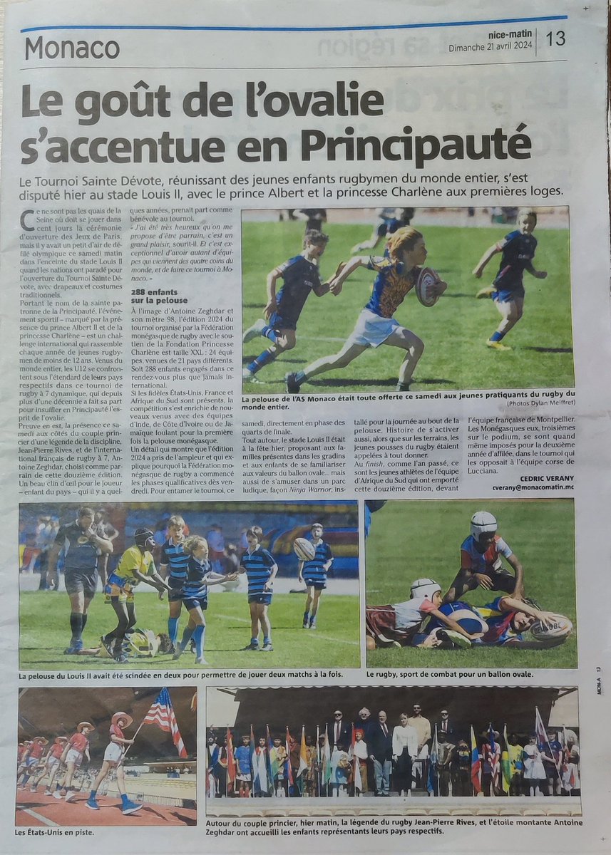All about Sainte Devote Rugby in Monaco and nice to see us making it into print - during the presentation ceremony and in action.... #roadtomonaco #khelokhelo