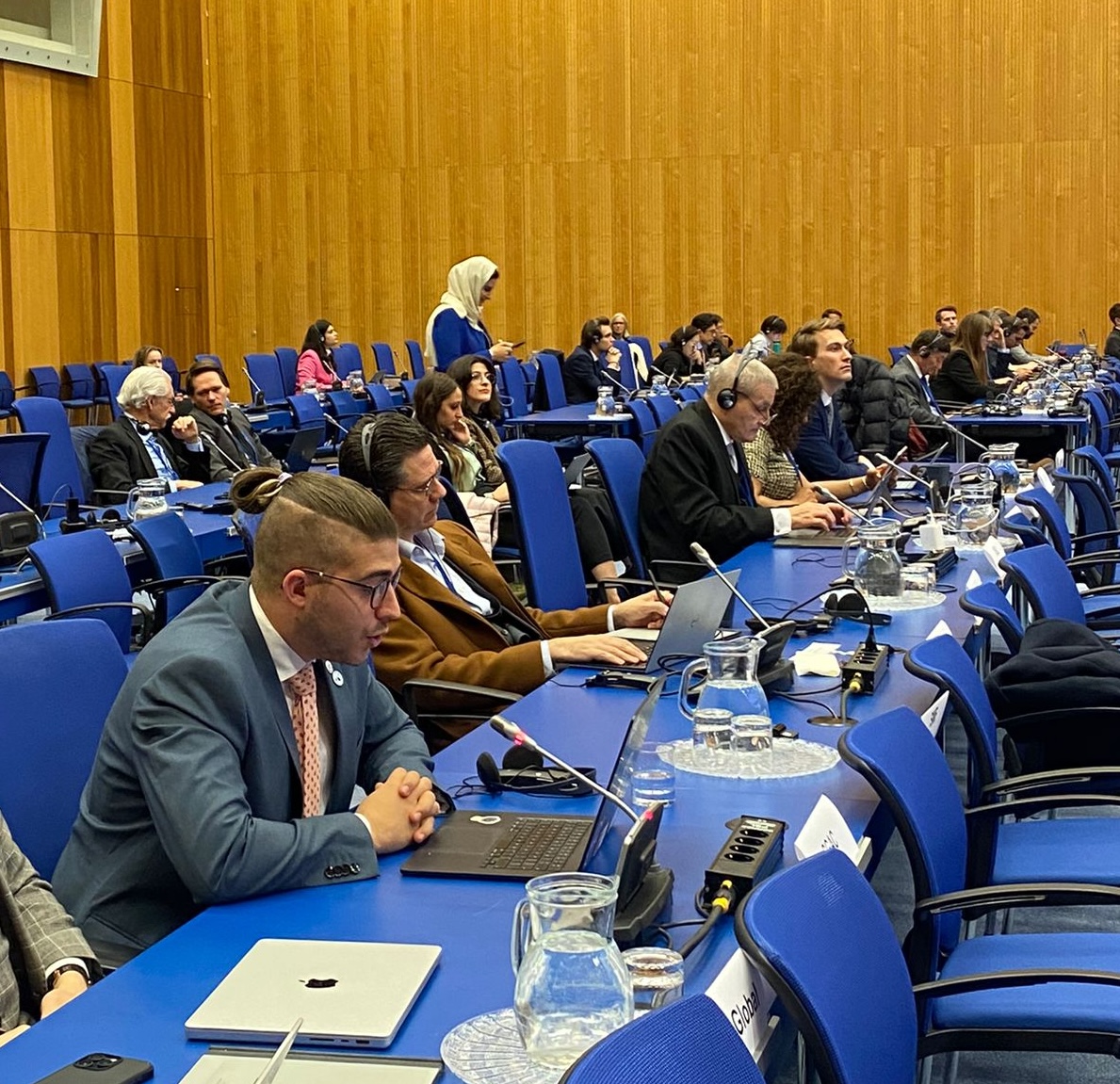Very honoured to address the Legal Subcommittee of the UNCOPUOS🇺🇳 on behalf of @SGAC, presenting our proposals for #Space #Sustainability and #SpaceTrafficManagement 🛰️
