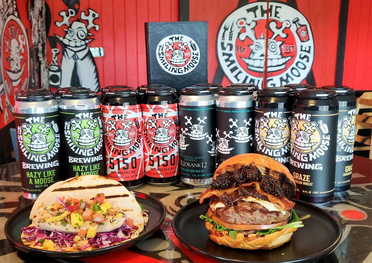 TheSmilingMoose's tweet photo. It’s a New week in April! It’s probably NOT going to snow! Swing by our Cranberry Location for some Amazing foods &amp; Brews! Oh, and don’t forget to snag some freshly canned 5150 &amp; ouDrank cans while you’re at it! #cranberrytownshippa #cranberrytownship #pittsburgh #craftbeer https://t.co/qJzopPZ8wX
