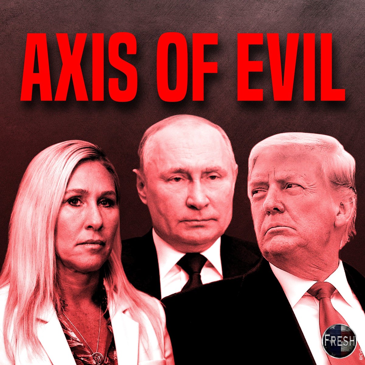 This Axis of Evil will destroy America, burn it to the ground to achieve their goals. They are anti-Democratic, pro Authoritarian, and determined to destroy the United States. Don’t fuck around and find out on November 5th. Losing the Republic is not worth your protest vote.