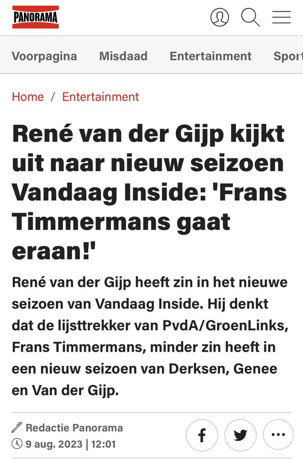 drjhamsterdam's tweet photo. Die mensen die vinden dat Frans Timmermans iets verkeerds heeft gezegd (wat hij niet deed)
kijken wel met genoegen naar René van der Gijp van #Veronicainside: "Frans Timmermans gaat eraan"
Stelletje hypocrieten. https://t.co/fcDhi51uHM