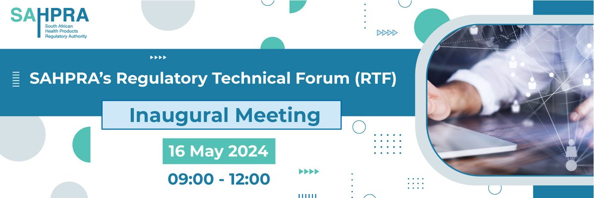 Upcoming Event: SAHPRA’s Regulatory Technical Forum (RTF) Inaugural Meeting SAHPRA will be hosting the Inaugural Meeting of the Regulatory Technical Forum (RTF). Find out more and register: bit.ly/3UqFuuV