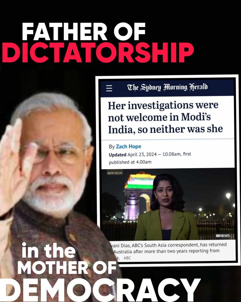 UWCforYouth's tweet photo. Father of Dictatorship in the Mother of Democracy - International Beizzati.
The invincible Modi is turning out to be a coward with just one phase of elections done which brought him an intelligence report that he's losing badly.
#ModiTohGayo
#ModiIsADisaster
#Vote4INDIA https://t.co/ePJr8MfOkT