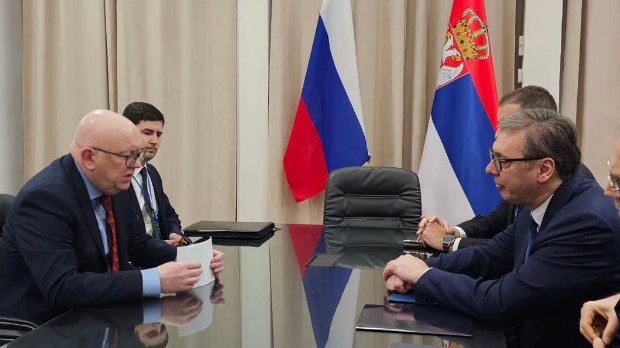 NationalIndNews's tweet photo. #BREAKING #Russia #Serbia Don't be surprised if at some point, if the resolution [Srebrenica Resolution] is adopted, someone, perhaps Russia, comes out with a resolution about the genocide by Nazi Germany against the people of the Soviet Union during World War II. - Permanent Representative of Russia to the UN, Vasily Nebenzya, stated after the meeting with the President of Serbia, Aleksandar Vučić