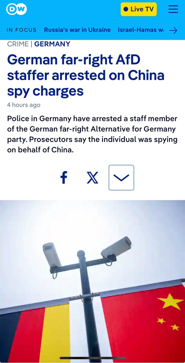 De PVV stemde tweemaal tegen onderzoeken naar Russische beïnvloeding. Na hun 🇧🇪 partijgenoot worden ook bij de 🇩🇪 collegapartij mensen gearresteerd voor spionage namens China. Hopelijk stemt de PVV morgen wél voor het strafbaarstellen van spionage. Meer nodig dan ooit!