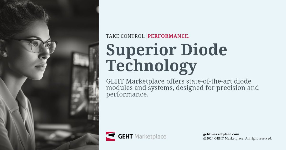 Upgrade to industry-leading diode modules and systems. Explore specifications, prices and delivery options at GEHT Marketplace: gehtmarketplace.com

#DiodeTechnology #Optoelectronics #AdvancedManufacturing #ElectronicsIndustry