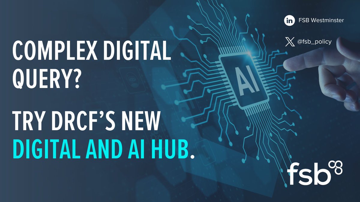 🔎 Finding the right answer to digital questions can be a headache. 👨🏽‍💻 If you have a complex issue that falls under the remit of two or more of DRCF's regulators, the new AI And Digital Hub can provide you with a joint response from the @CMAgovUK, @TheFCA, @ICOnews, and @Ofcom.…