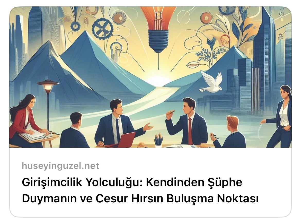 technicalibrary's tweet image. Girişimcilik, başarıya giden yolda cesur adımlar atmaktan geçer. Ünlü yazar James Clear’ın ifadesiyle, bu yolculuk, sürekli kendinden şüphenin cesur bir hırs ile buluştuğu yerde gerçekleşir...

Devamını oku: huseyinguzel.net/post/girişimci…