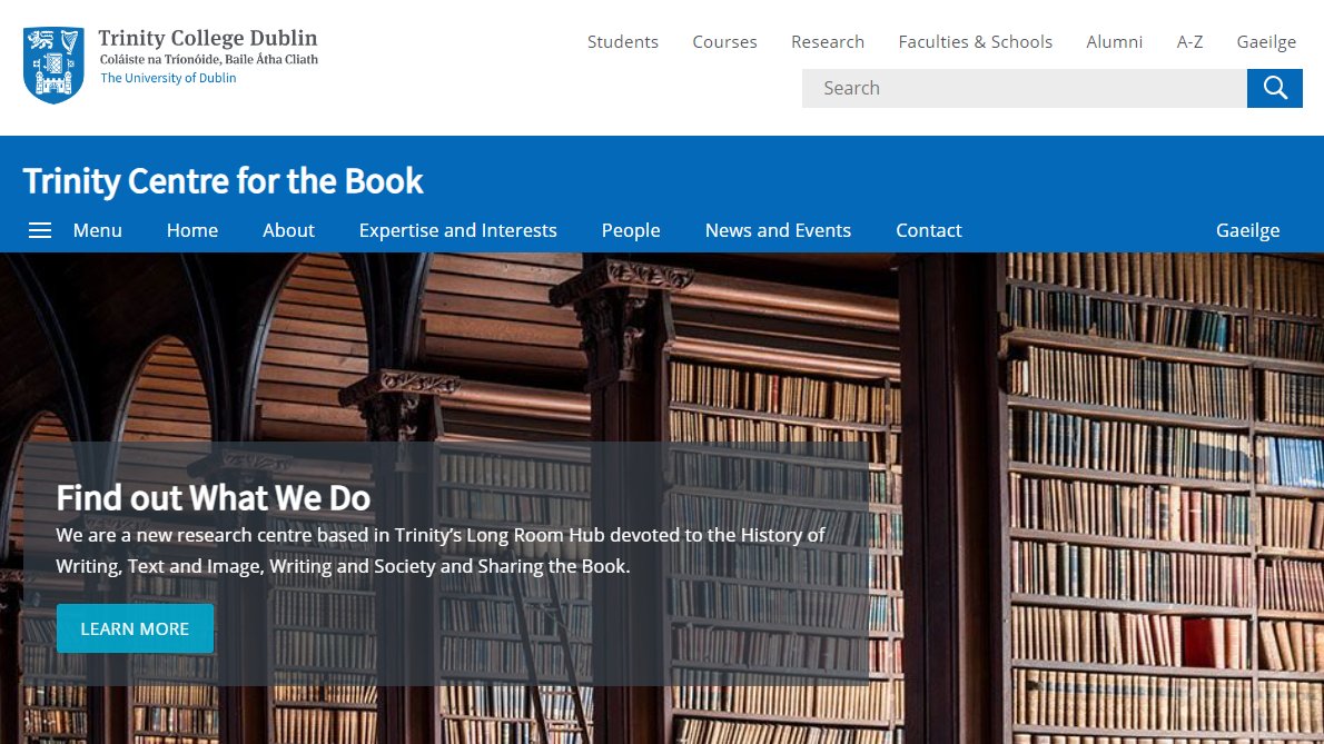 📖For #WorldBookDay, check out the Trinity Centre for the Book. 💡Launched in 2023, @TCDtheBook is a new research centre based in @TLRHub devoted to the History of Writing, Text and Image, Writing and Society and Sharing the Book. 🔎Learn more: tcd.ie/thebook/