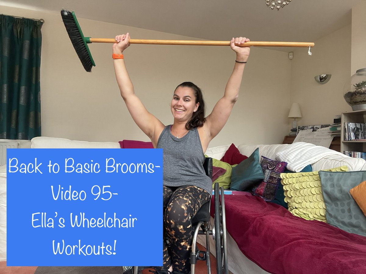 Happy Tuesday! 🧹 Ella’s wheelchair workouts- video 95 is available now on my YouTube channel This week we have another re-release! We are going back to the basic brooms, one of my favourites! Have fun and Enjoy! youtu.be/mLjF1N5Xj0k?fe… #Ellas #wheelchair #workouts #brooms