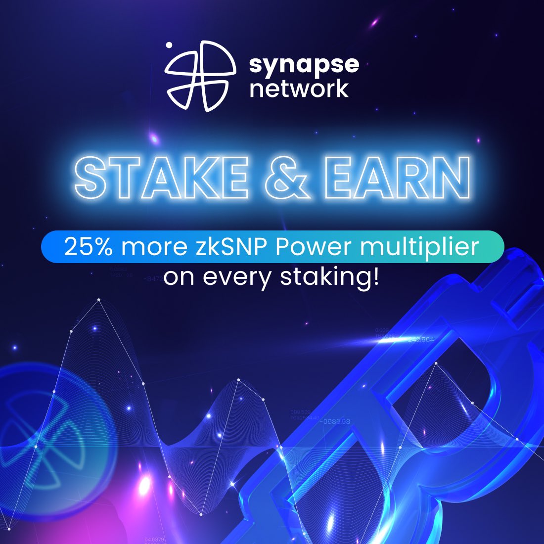 It’s a last call to use our STAKING PROMO ⚡️ Stake $zkSNP and get 25% more zkSNP Power multiplier 🔥 Only till the end of today! STAKE HERE ⤵️ app.synapse.network/staking