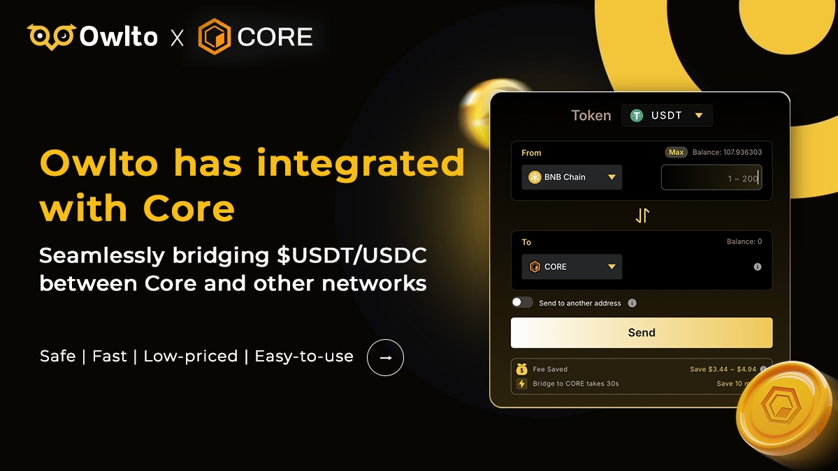🦉New integration with @Coredao_Org You can seamlessly bridging $USDT and $USDC between #CoreChain and other 15 networks including @ethereum @arbitrum @0xMantle @MantaNetwork @Scroll_ZKP @BNBCHAIN @LineaBuild @Optimism @Starknet @0xPolygon zkevm, etc. 👉 owlto.finance/?to=Core