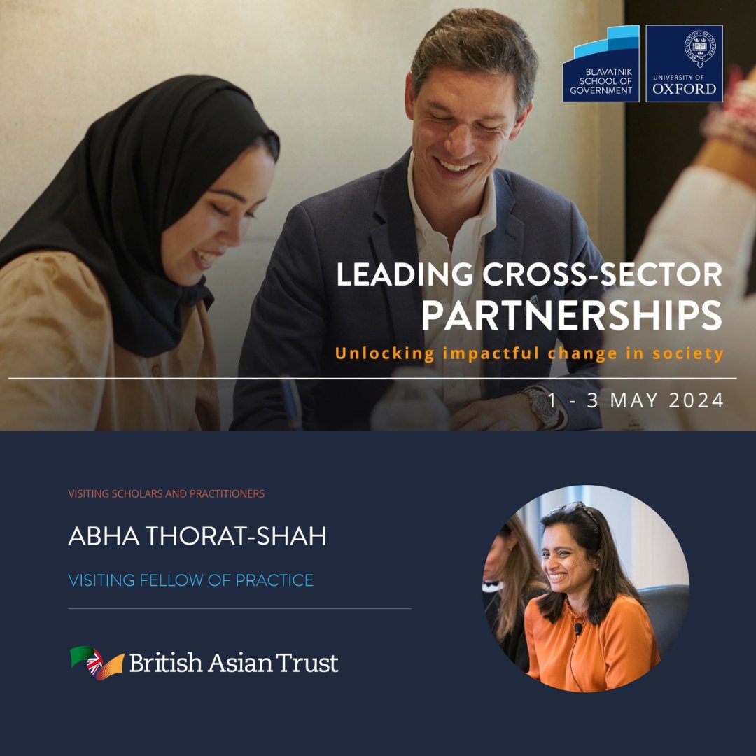 Forging meaningful cross-sector partnerships is a key driver of our success, particularly with social finance. Sharing insights & practical solutions from our experience, @abhathorat is speaking at the @BlavatnikSchool @UniofOxford's new executive education course this May!