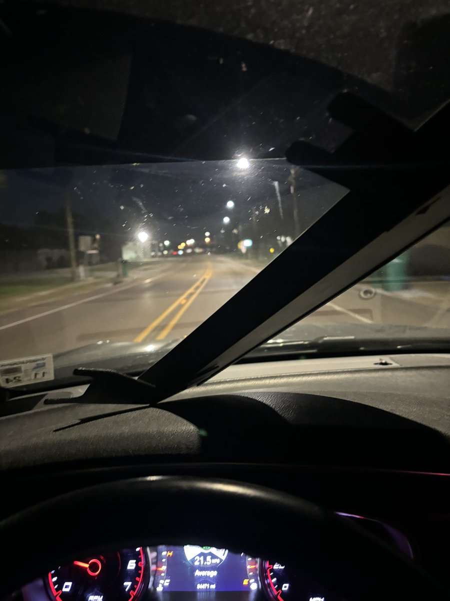 Current view… How’s your morning going? Yes, that’s my woo woo lights that just fell to my dash.