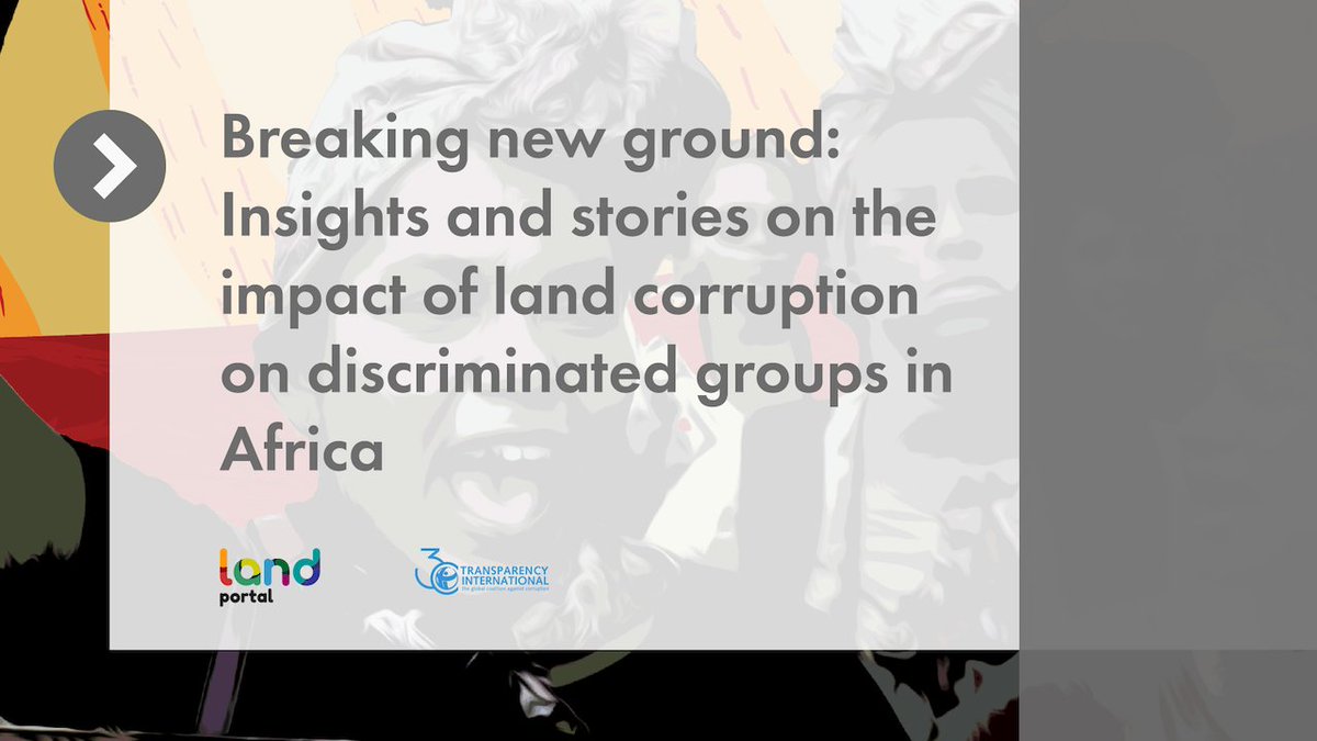 Join our webinar today at 3PM on the impact of #landcorruption on discriminated groups in #Africa landportal.org/event/2024/03/… with @anticorruption @Corruption_SA @landportal @landportal @EqualRights @KabandaNaome @KiburiSharon @witschinaafrica