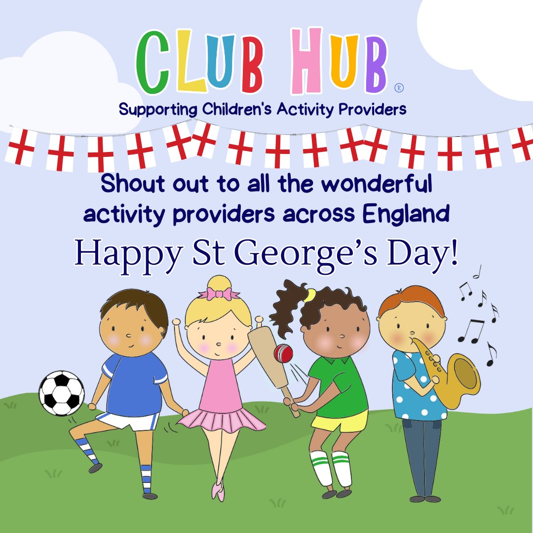 Happy St George's Day! Shout out to all the wonderful activity providers across England

#clubhubmember #clubhubuk #stgeorgesday
