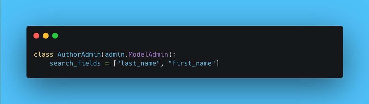 Django tip: You can enable a search box on your admin list page. You just need to provide a list of 'search_fields' (they must be a text field) 👇