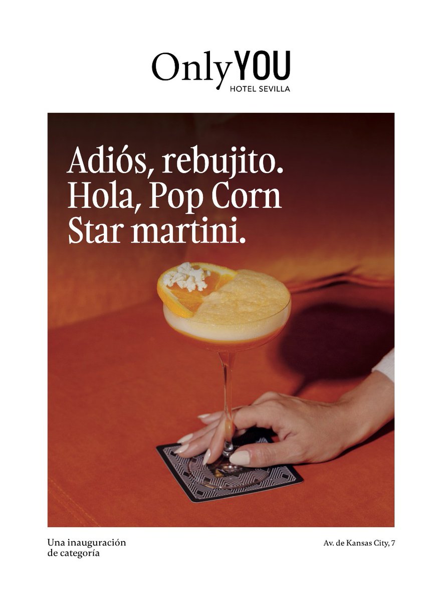 ReasonWhy's tweet photo. 🪭 El rebujito, el coraje y el azahar, entre los insights de la campaña para la apertura del Only YOU Hotel Sevilla. 
Junto a la agencia INNN se han ideado unas gráficas con copys que pivotan en torno a la "sevillanía".
|| Más info 👉🏽 https://t.co/IFfBMgOhUI