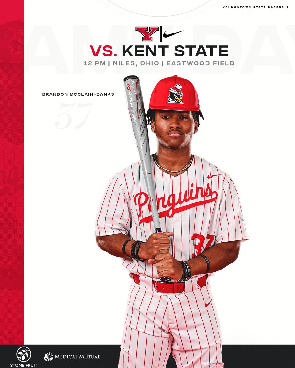 𝘽𝙖𝙘𝙠 𝙖𝙩 𝙀𝙖𝙨𝙩𝙬𝙤𝙤𝙙 🐧⚾️ Kicking off a five-game homestand today against the Golden Flashes! ⚾️ vs. Kent State 🏟️ Eastwood Field 📍 Niles, Ohio 🕛Noon 🎧 YSNLive.com #GoGuins // #HereInYoungstown