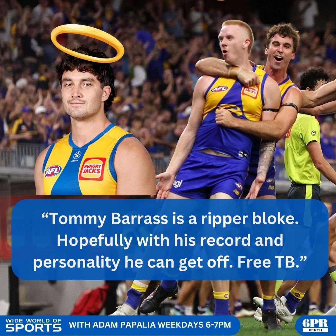 6PR's tweet photo. Ryan Maric joined WWOS tonight and provided the main ingredient in the Tom Barrass defence... right?
Listen to the full chat here ๐๐ผ https://t.co/CMqav0cbau
#FreeTB #TomBarrass #AFLTribunal https://t.co/uTZNrV2S7k