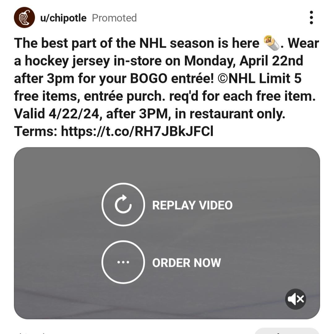 FYI today is Chipotle BOGO jersey day if you hadn't heard rawchili.com/3422929/ #Avalanche #Colorado #ColoradoAvalanche #Denver #Hockey #IceHockey #NationalHockeyLeague #NHL #NHLWesternConference #NHLWesternConferenceCentralDivision