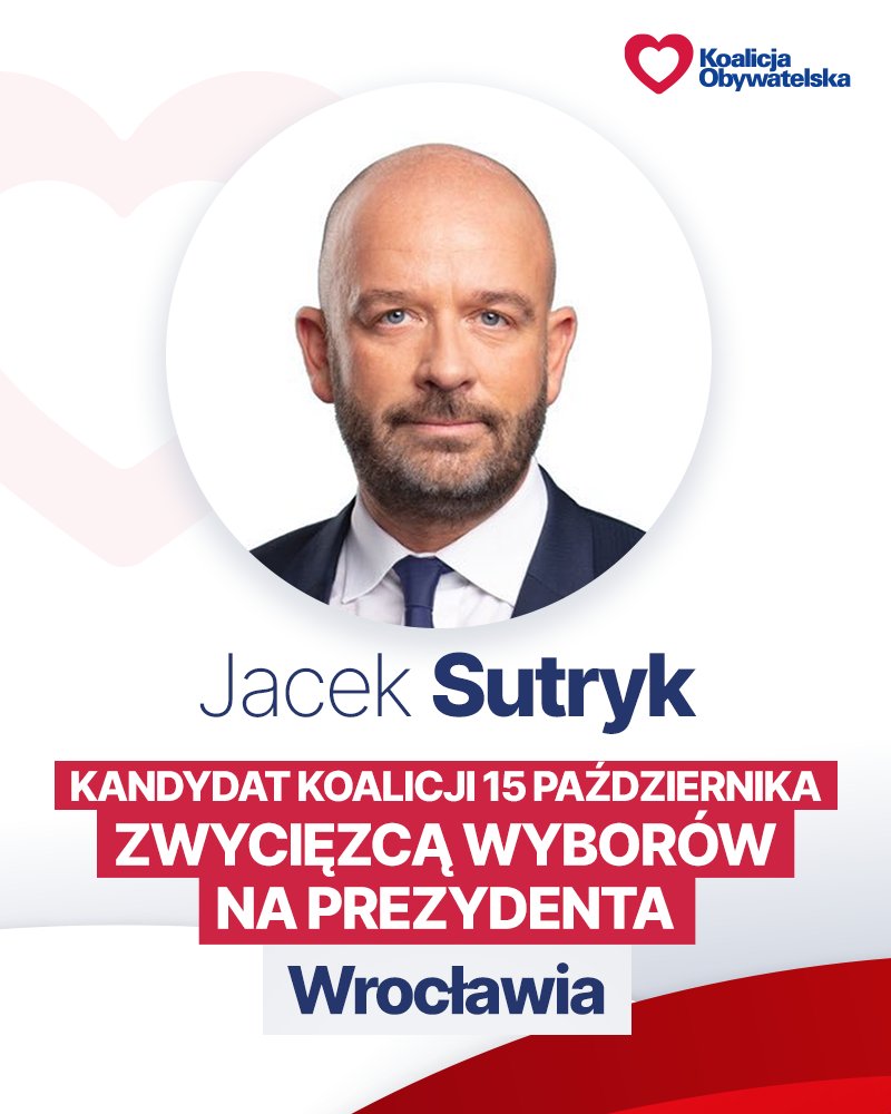 @SutrykJacek prezydentem Wrocławia. Gratulacje! 🇵🇱✌🏻