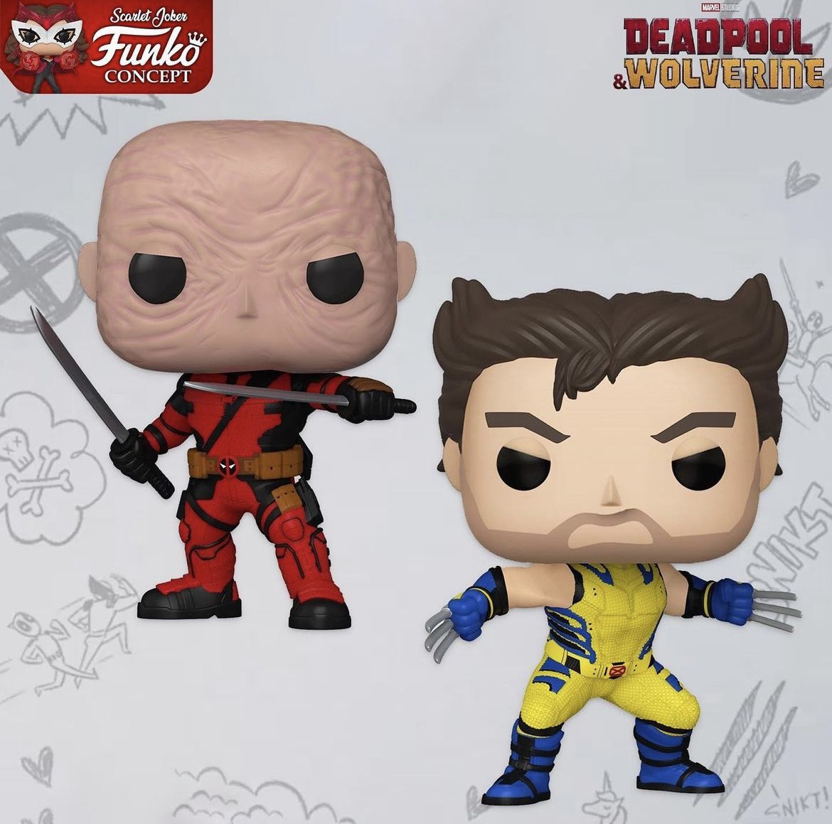 WolverSteve's tweet photo. These look BADASS! 🤩 #NoSleeves 😂 For the record, I love the sleeves anyway 😅 #DeadpoolandWolverine #Deadpool #Wolverine https://t.co/IvxREmhvKO