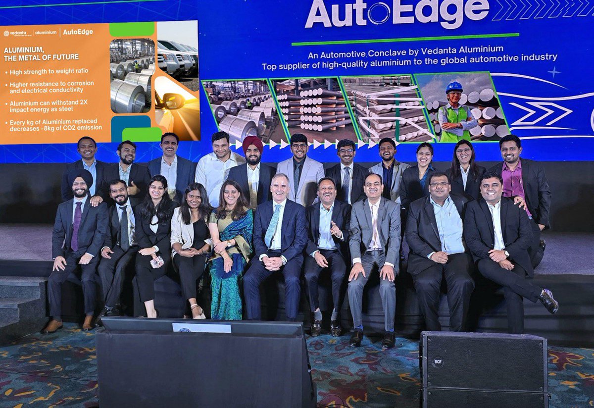 VedantaAluminum's tweet photo. In our ongoing pursuit to serve our customers better, we hosted key players from the global #automotive industry at Vedanta #AutoEdge 2024, our flagship #automotive conclave. 

#Vedanta #Aluminium #GreenAluminium #MetalOfTheFuture https://t.co/Y3aYZSesJz