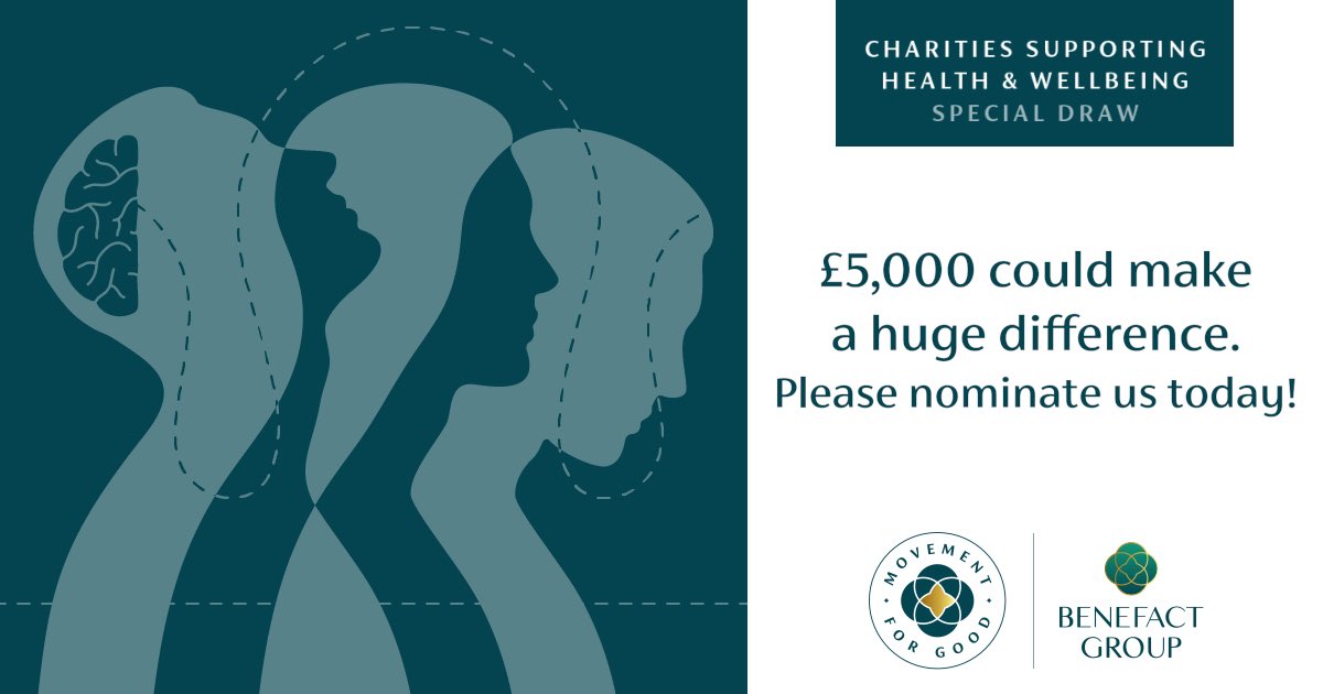 Nominate us today to be in for a chance to be awarded £5,000. health.movementforgood.com/#nominateAChar… #support #nominate #charity #donation #wellbeing