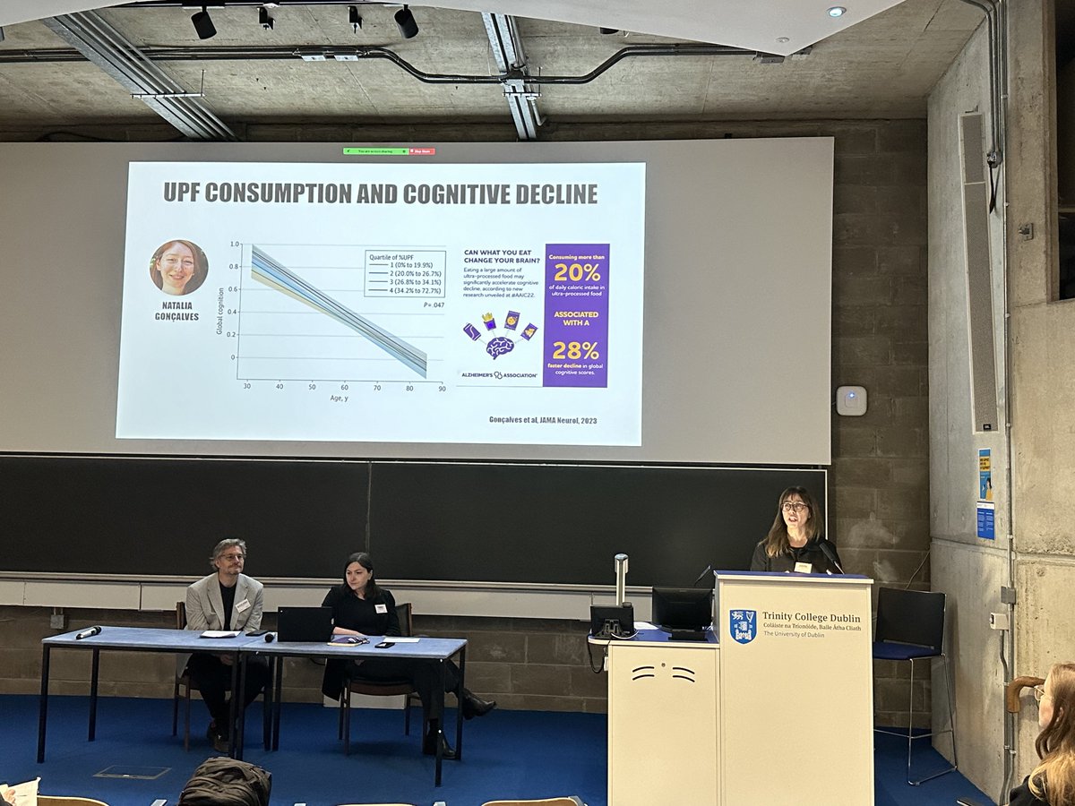 Interesting findings linking ultra processed foods to #brainhealth and cognitive decline from @clausuemoto at #AAICNeuro @uk_biobank