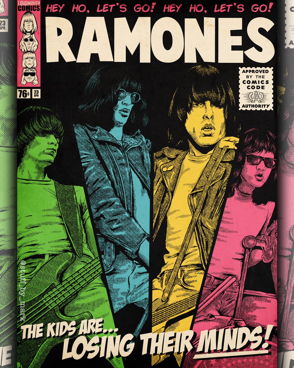 Happy 48th birthday to Ramones debut album. Here's a Blitzkrieg Bop comic cover I made a while back.