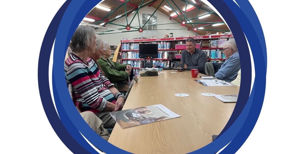 Thank you to Chris from @HumanWare for joining our Wantage Social Group! Chris showed the latest equipment, how it works, and the incredible effects it can have on the lives of visually impaired people. If you would like to join our next Wantage group, please get in touch!