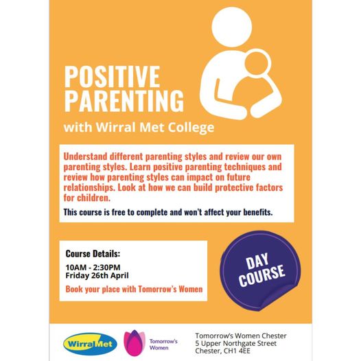 We still have a few spaces left on the Positive Parenting course led by @wirralmet at #tomorrowswomenwirral.
To book your place visit reception or call us 01244 906 494 💗
#positiveparenting #tomorrowswomenchester