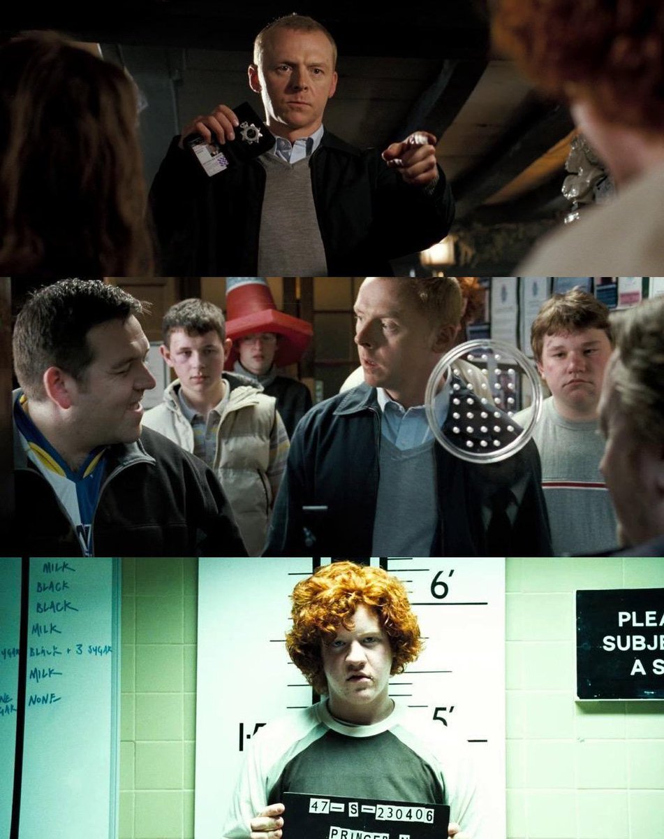 Apr 23rd 2006 - Nicholas Angel (@simonpegg) arrived in Sandford. The night before starting his new job he arrested a group of underage drinkers and, unbeknownst to Nicholas, fellow policeman-officer Danny Butterman. 📽️📅 Hot Fuzz (2007) Dir. @edgarwright