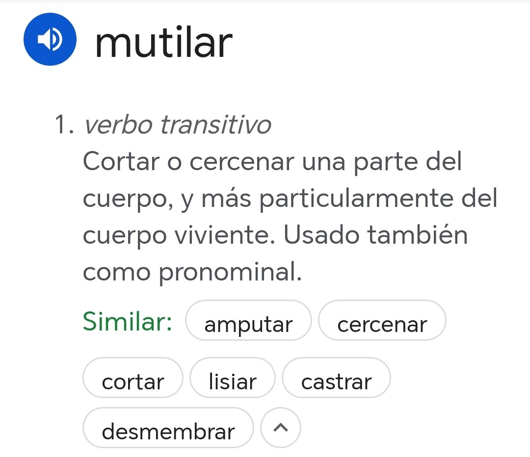 Ante la duda, echa mano del diccionario: 👇 Mutilar, amputar, cercenar, cortar... #YoConSoniaFerrer