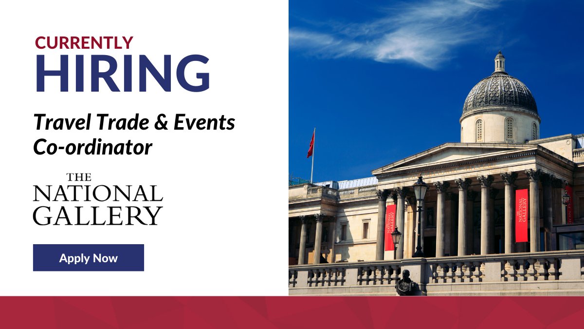 . @NationalGallery are seeking an enthusiastic and efficient Travel Trade & Events Co-ordinator! In this role, you will coordinate all #traveltrade activities, manage sales, ensure prompt financial processing & provide admin support. Find out more: bit.ly/3UtuahB #hiring