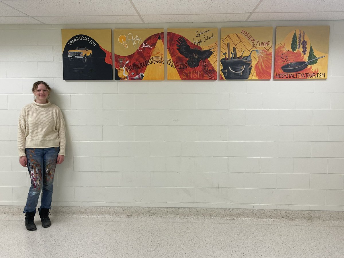SydenhamHS_LDSB's tweet photo. Wow! Grade 12 Student Meredith Gee painted this series to highlight our SHSM programs @LDSBmyskillset @LimestoneDSB https://t.co/50zSHHb6s4