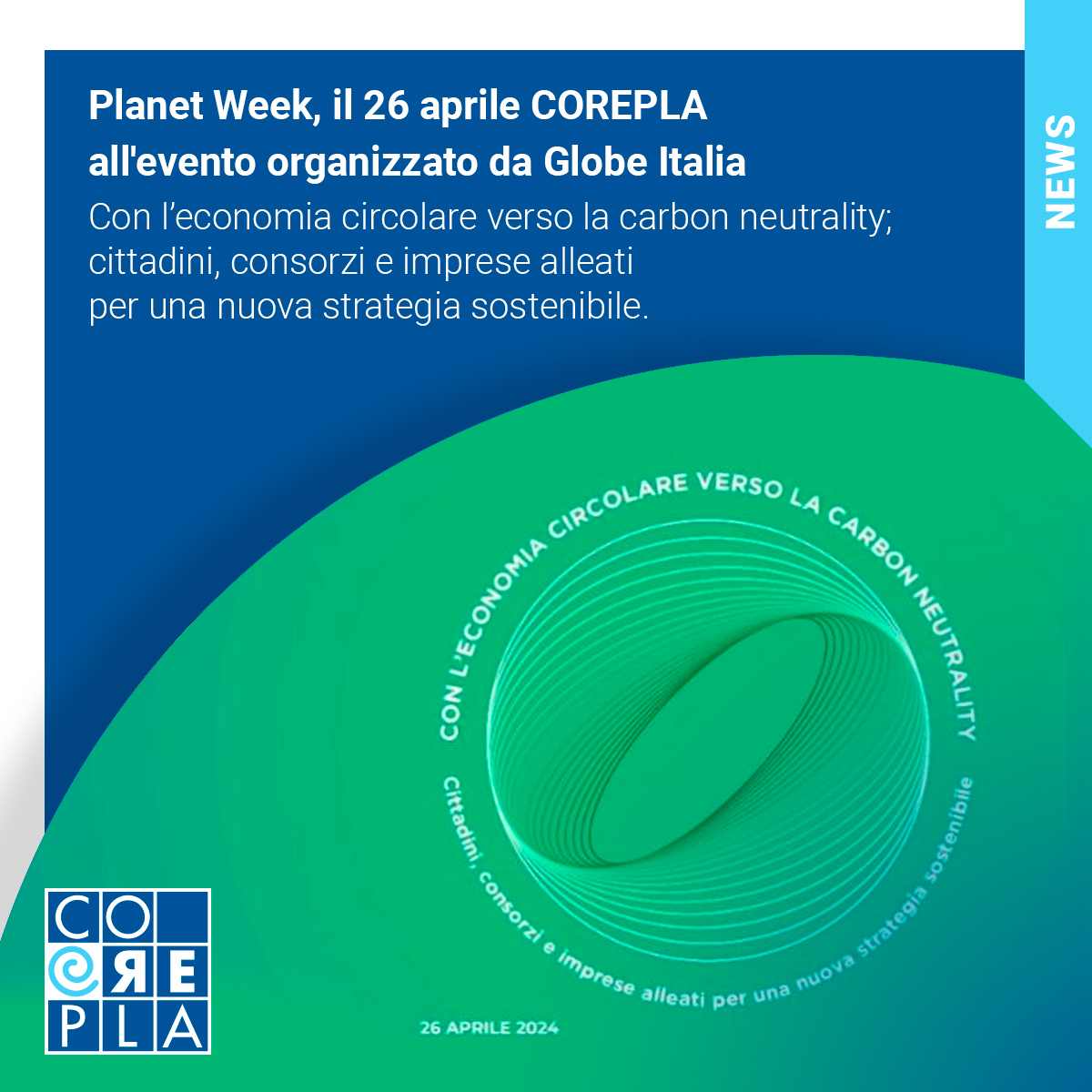 Con l’economia circolare verso la carbon neutrality: in occasione del @G7 Clima, Energia e Ambiente 2024 di Torino, il 26 aprile #Corepla partecipa all’incontro organizzato da @ItaliaGlobe all’interno della #PlanetWeek promossa dal @MASE_IT. Al Castello del Valentino del