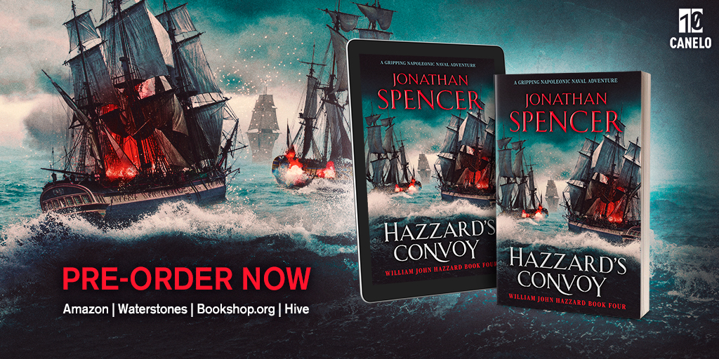 Hazzard returns in one month! ⚔️📚 A gripping Napoleonic naval adventure, #HazzardsConvoy is the eagerly anticipated fourth novel in @JSpencerAuthor's William John Hazzard series Publishing on 23 May and available to pre-order now 👉 geni.us/HazzardsConvoy #HistoricalFiction