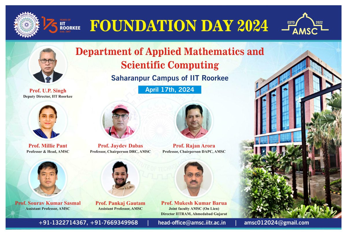 Applied Mathematics and Scientific Computing IITR tweet media