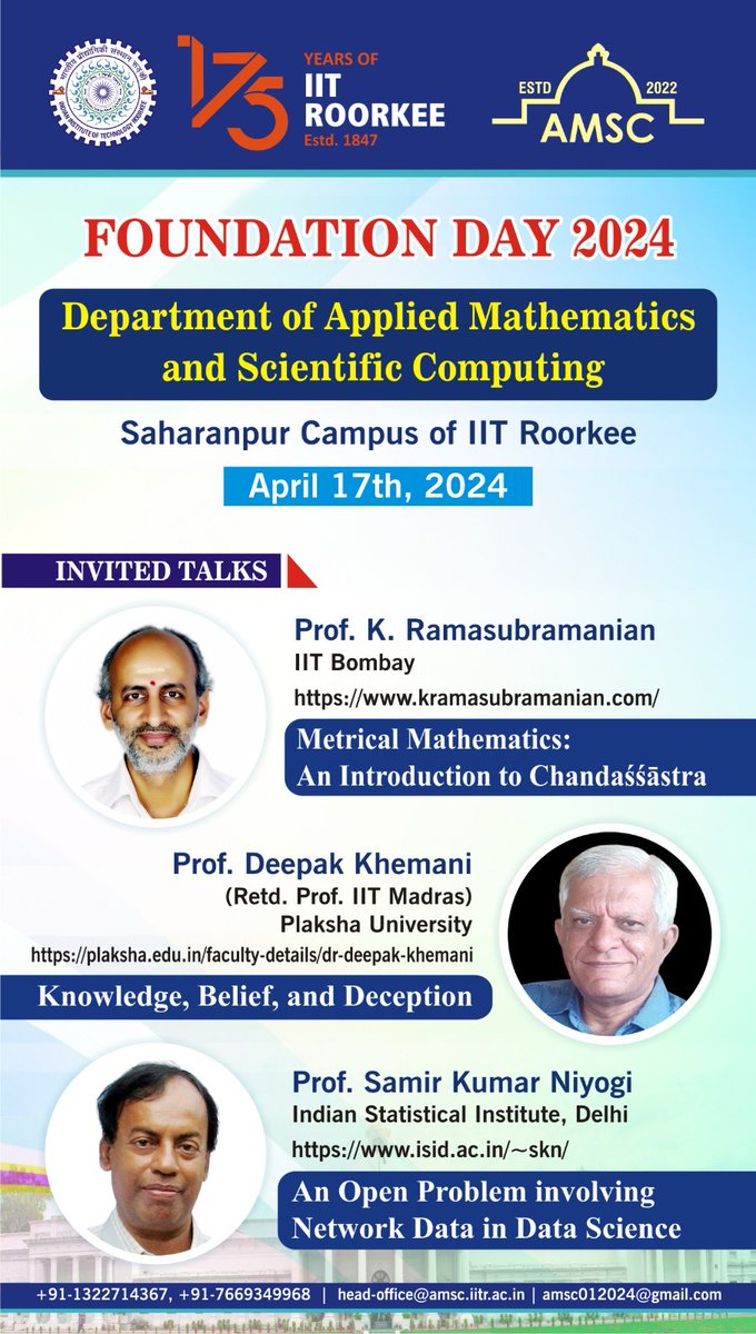 Applied Mathematics and Scientific Computing IITR tweet media
