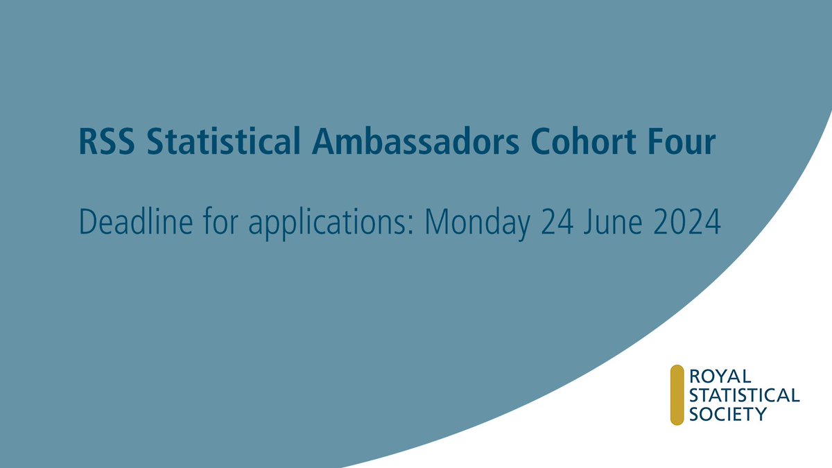 Passionate about stats & sharing knowledge? Apply now to become one of our next cohort of Statistical Ambassadors From media interviews to public outreach, our ambassadors promote the importance of statistics in everyday life 🌟 rss.org.uk/news-publicati…