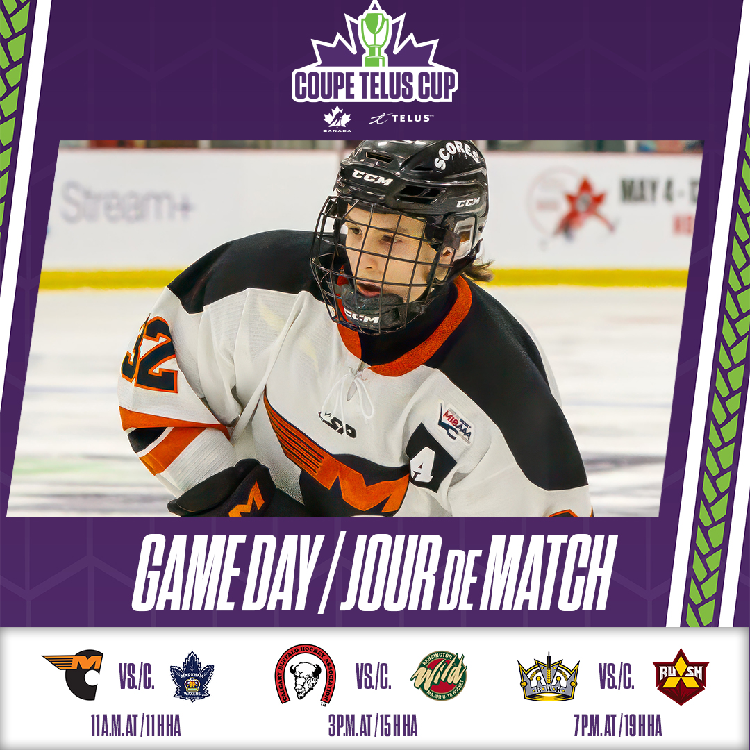 GAME DAY! It’s Day ✌️ in Membertou at the #TELUSCup! JOUR DE MATCH! C’est le jour ✌️ de la #CoupeTELUS à Membertou! 🏒 HockeyCanada.ca/TELUSCup 🏒 HockeyCanada.ca/CoupeTELUS