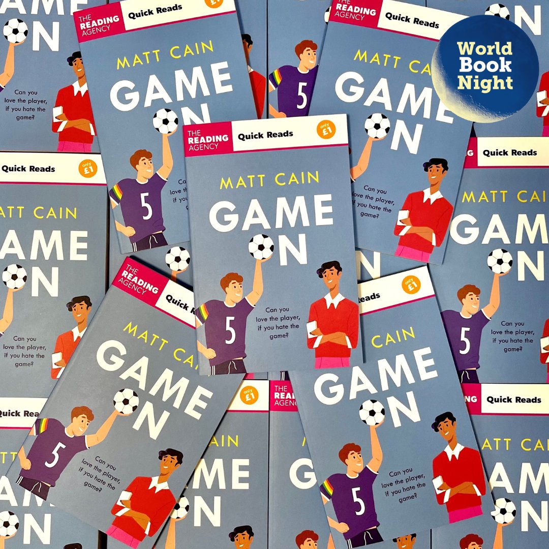 It's World Book Night! Jersey Library, in partnership with The Reading Agency, will be distributing Game On by Matt Cain for you to enjoy! Hope to see you in town or pop into one of our libraries to collect a free copy. #worldbooknight2024