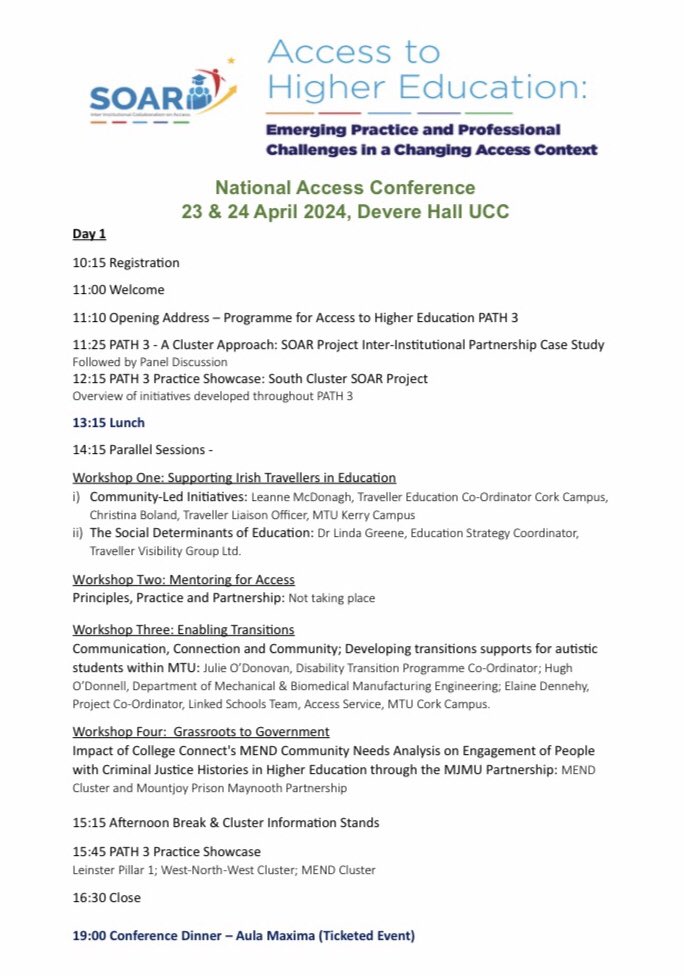 A busy agenda for day one of @SoarForAccess National Access Conference #soarforaccess