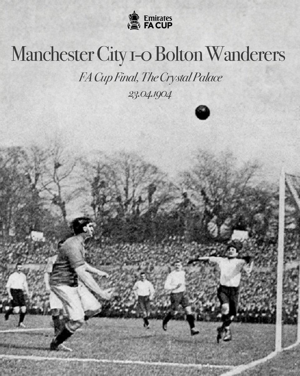 The first of many...  

#OnThisDay in 1904, @ManCity won their first-ever #EmiratesFACup with a 1-0 win over Bolton Wanderers! 🏆