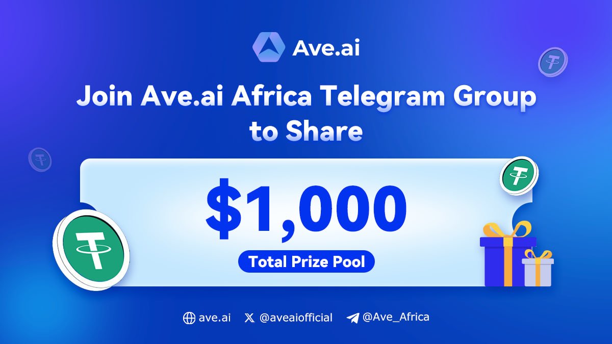 🎉Join Ave.ai Africa Telegram Group to share $1,000 prize pool! 💰 🎉Rejoignez Ave.ai Africa Telegram Group pour partager une cagnotte de 1 000 $ ! Click to join in(Cliquez pour participer) 👉 t.me/Ave_Africa #Airdrops #Giveaways