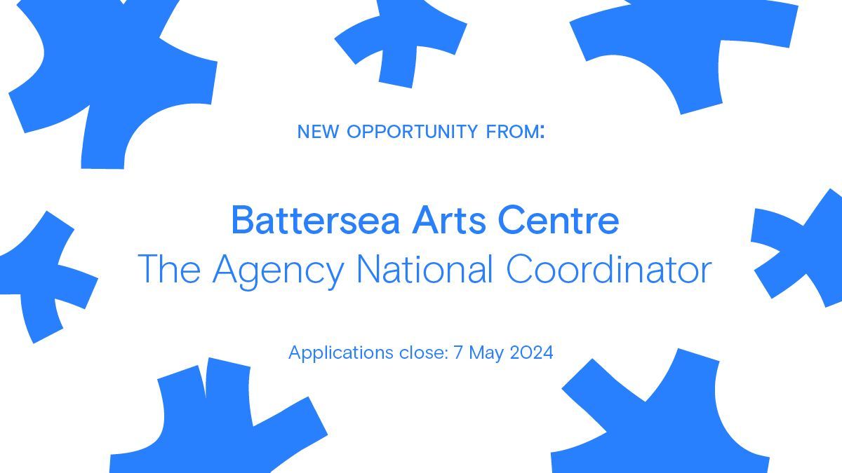 Opps Board 💼 Want to join an organisation championing radical artistic ideas? @battersea_arts is looking for a coordinator for The Agency, an award-winning national programme! > buff.ly/43YYjsc